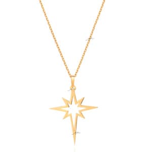 آویز طلا بدون زنجیر طرح ستاره شمالی کد LP635