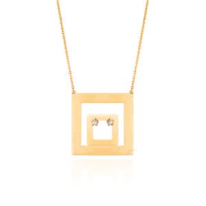 گردنبند طلا از کالکشن آژین طرح مربع کد CN735