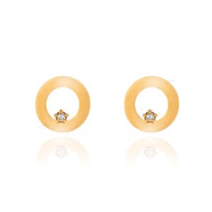 گوشواره طلا از کالکشن آژین طرح دایره کد CE552