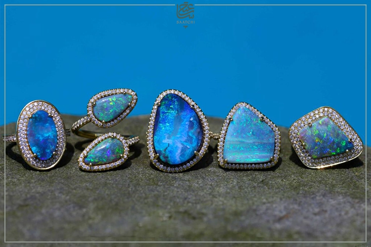 انگشتر با سنگ اوپال