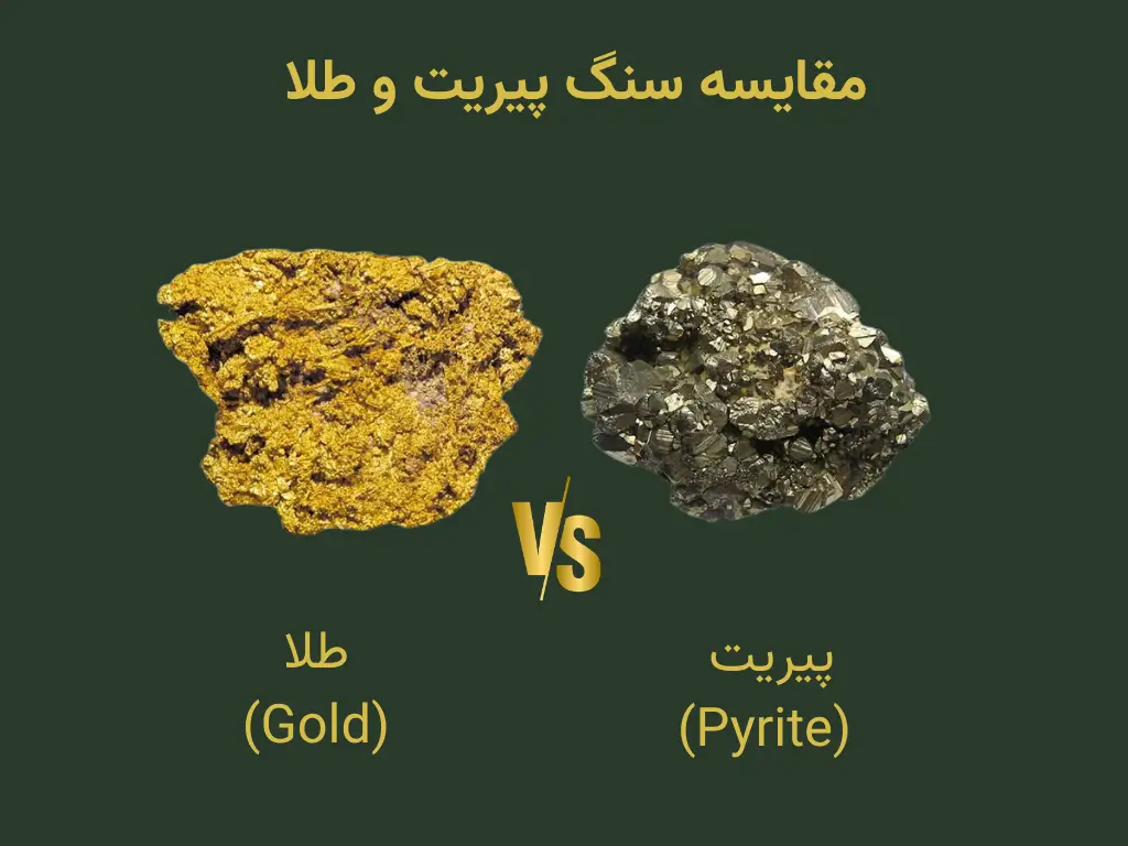 مقایسه سنگ پیریت و طلا