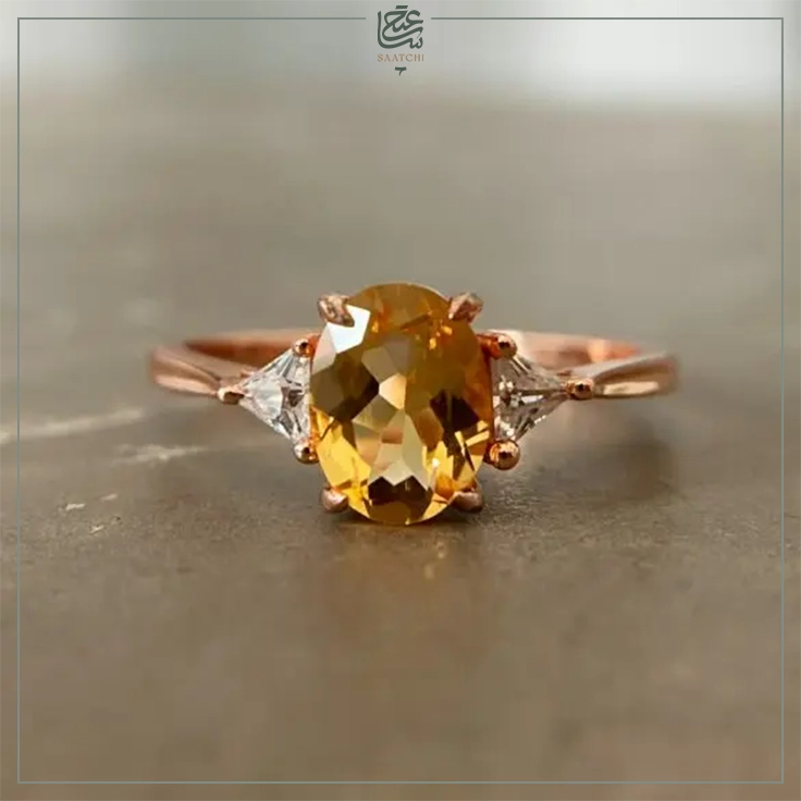 انگشتر طلا سنگ سیترین