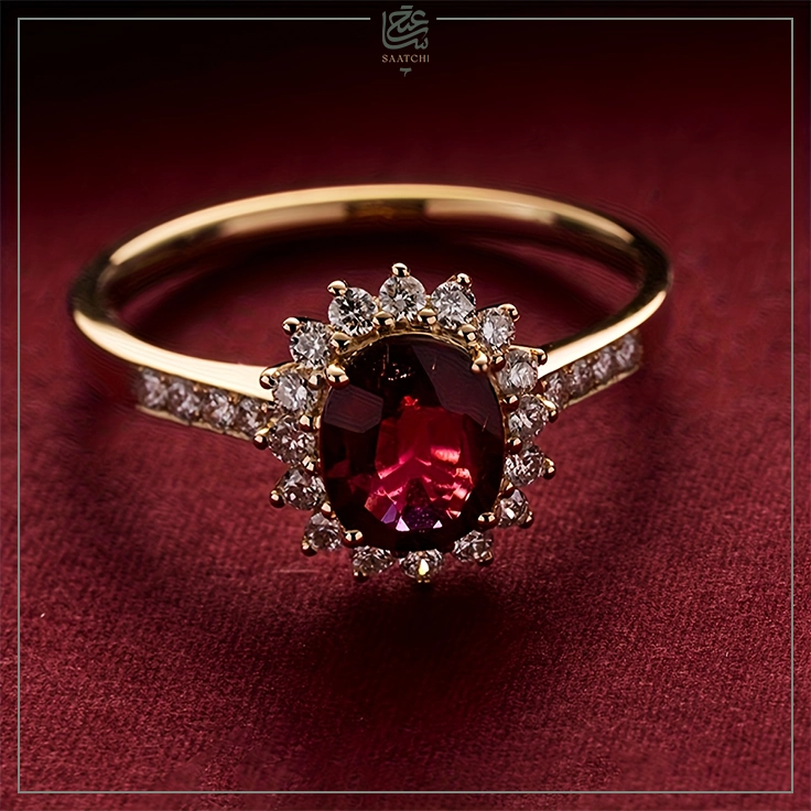 انگشتر طلا با سنگ یاقوت