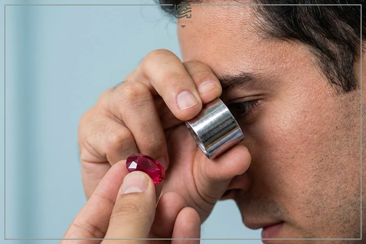 مشاهده ناخالصیهای طبیعی و حبابهای هوا زیر لوپ جواهرشناسی