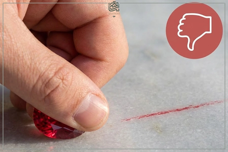 آزمایش سختی ۹ در مقیاس موس برای شناسایی یاقوت