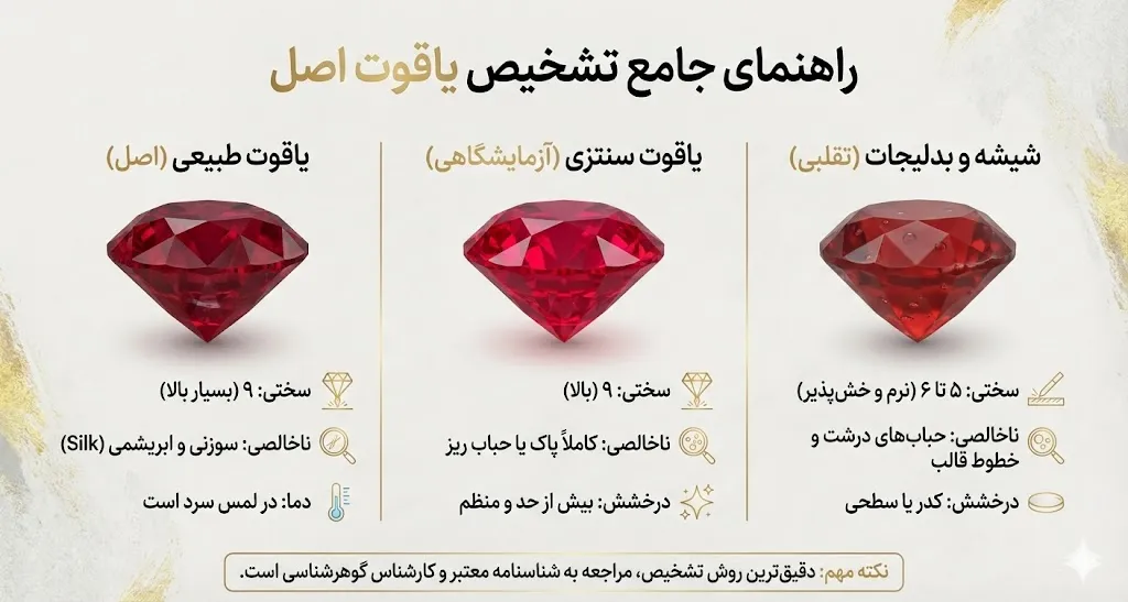 راهنمای جامع تشخیص یاقوت اصل