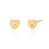 گوشواره طلا طرح قلب تک نگین کد CE560