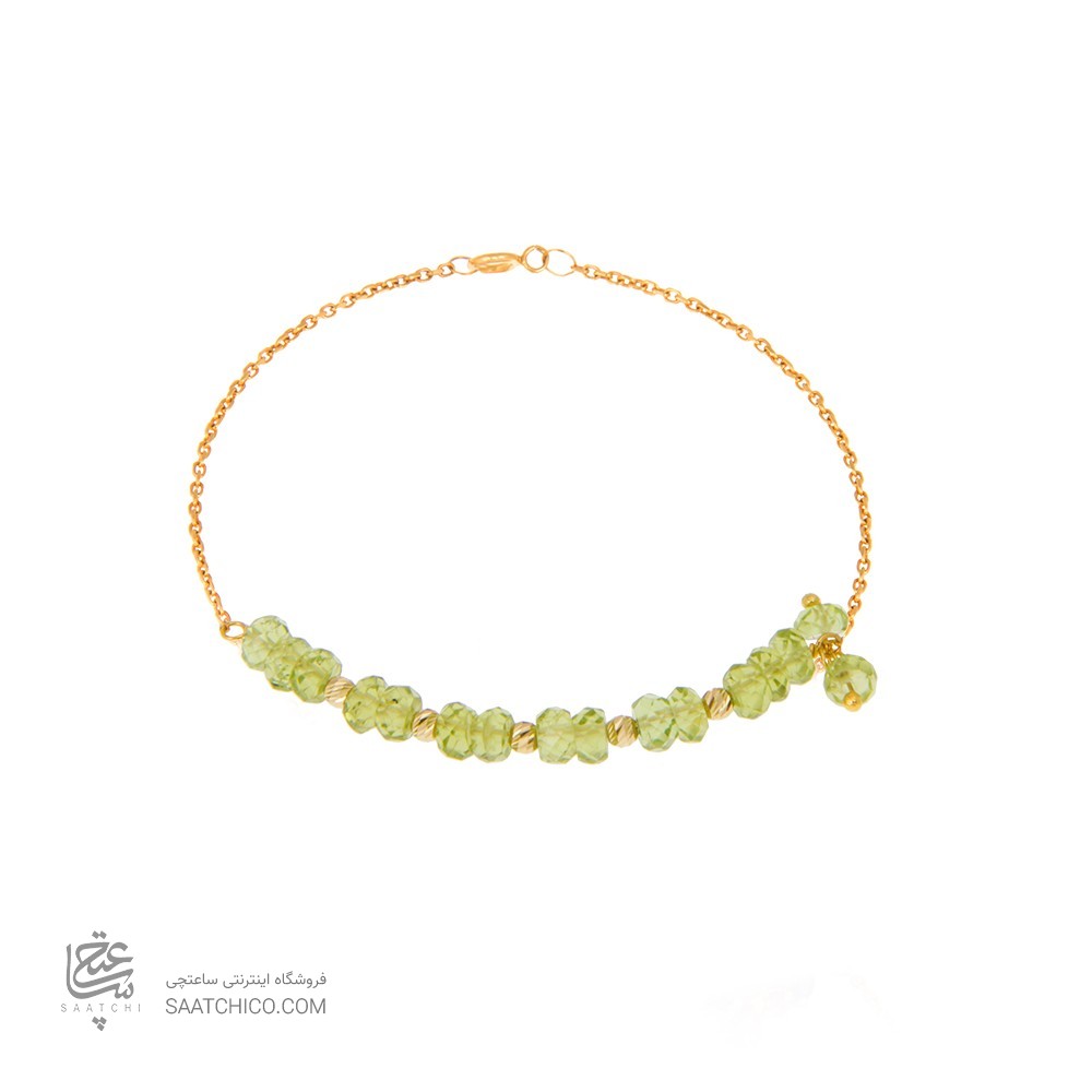 دستبند طلا زنانه با سنگ و گوی البرنادو کد xb833
