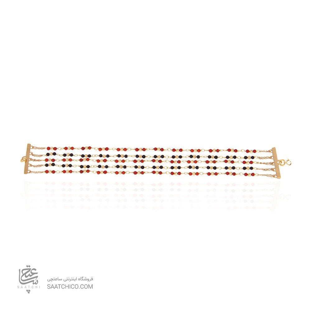 دستبند طلا زنانه با سنگ و گوی البرنادو کد xb842
