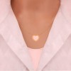 گردنبند طلا زنانه طرح قلب با سنگ اوپال کد xn112