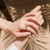 انگشتر طلا زنانه دو طرفه با سنگ و نگین کد cr370