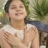 دستبند طلا کودک طرح وان یکاد با چشم نظر کد KB377