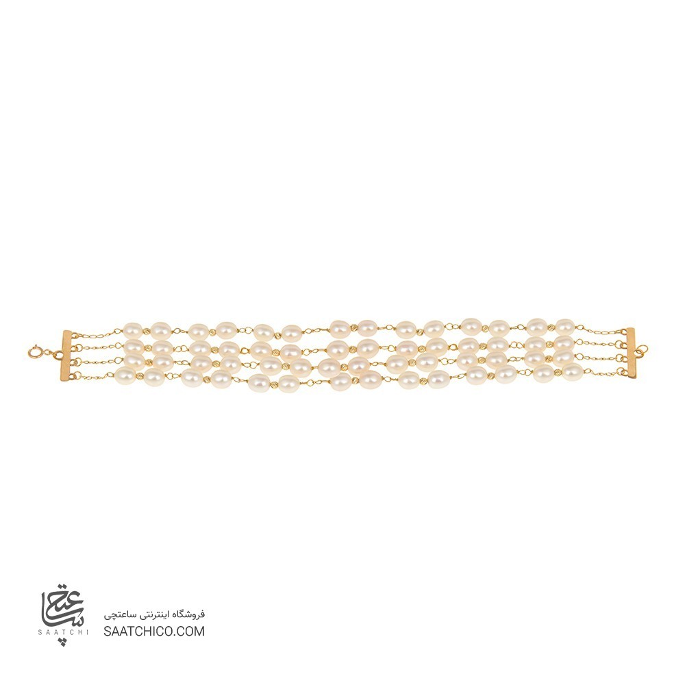 دستبند طلا زنانه با مروارید کد xb887