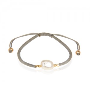 دستبند طلا زنانه با مروارید باروک کد XB898
