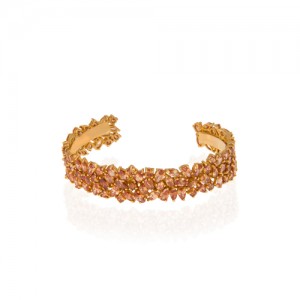 دستبند طلا زنانه طرح مولتی کالر (سنگ سیترین) کد CB308A