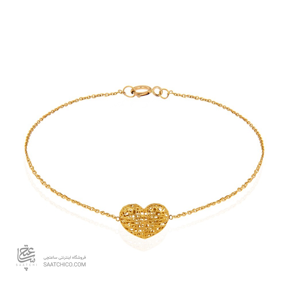 دستبند طلا زنانه طرح قلب فیوژن کد CB343
