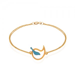 دستبند طلا زنانه طرح بته جقه و پرنده کد CB348