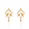 گوشواره طلا زنانه طرح اسلیمی پرنده کد XE231