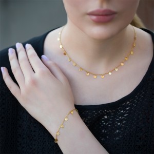 گردنبند طلا زنانه طرح پولکی کد CN378