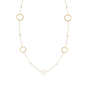 گردنبند رو لباسی طلا زنانه طرح دایره کد XN612