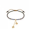 دستبند سنگ با آویز طلا طرح گل لویی ویتون کد XB972