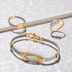 دستبند طلا زنانه طرح فرد کد CB363