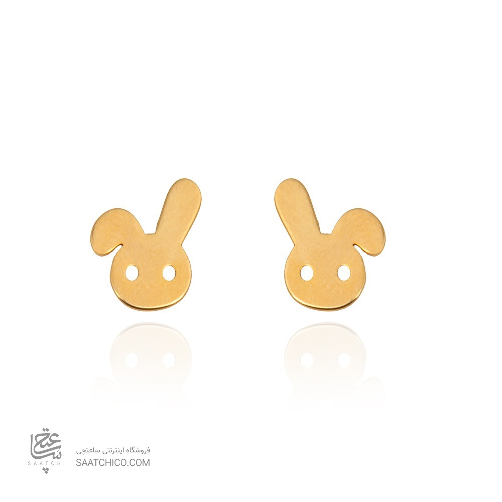 گوشواره طلا کودک طرح خرگوش کد KE103