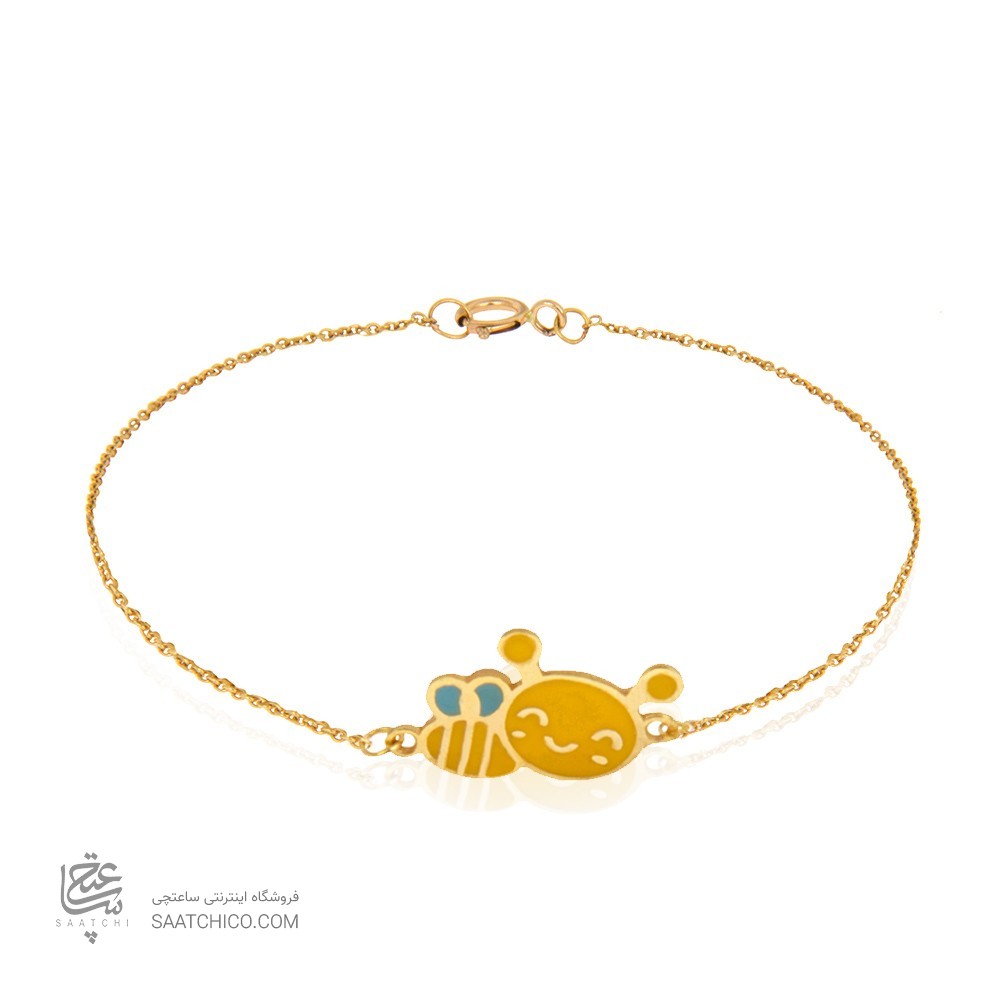 دستبند طلا کودک طرح زنبور عسل کد KB346