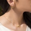 گردنبند طلا زنانه طرح لوتوس با مروارید کد XN146