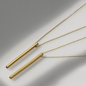 گردنبند طلا با آویز لوله ای مات کد CN352