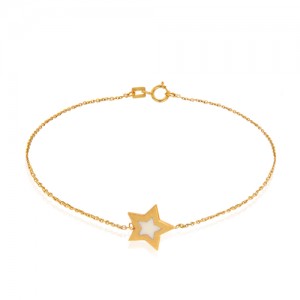 دستبند طلا طرح تک ستاره کد CB384