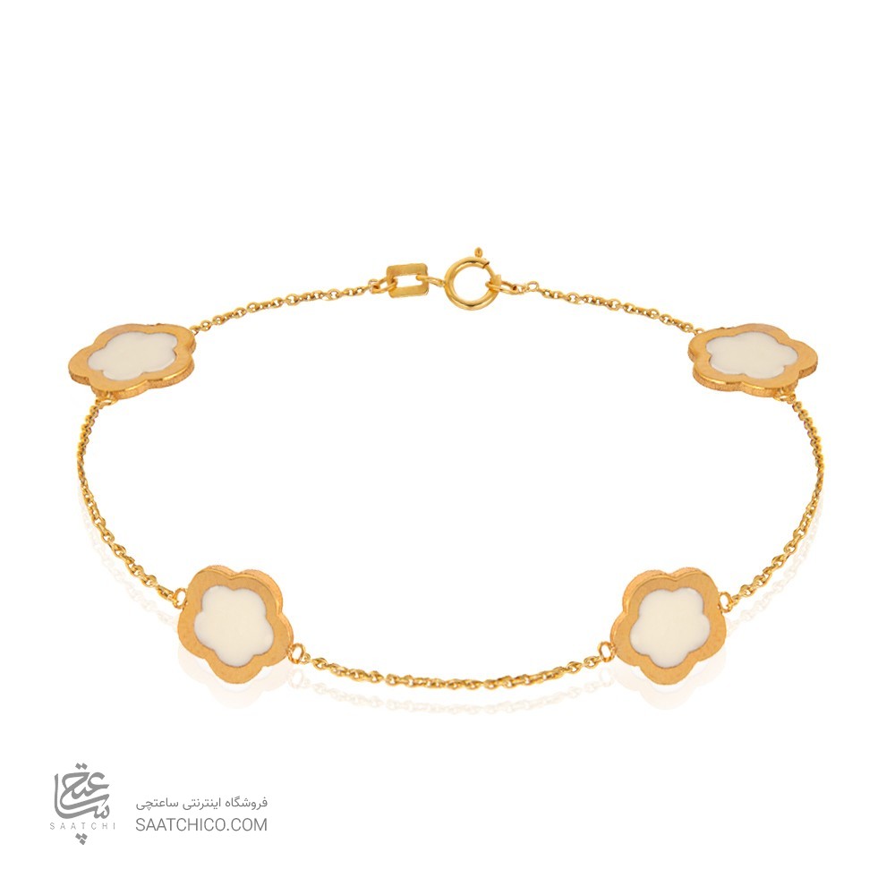 دستبند طلا زنانه طرح گل کد CB386