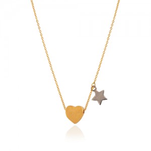 گردنبند طلا زنانه طرح قلب با ستاره کد CN423