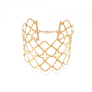دستبند پهن طلا طرح لویی ویتون کد LB111