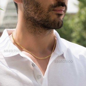 گردنبند طلا مردانه طرح کارتیه کد MN703