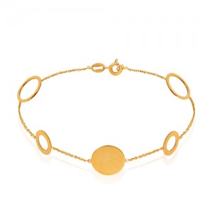 دستبند طلا زنانه طرح دایره کد LB113
