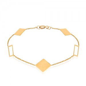 دستبند طلا زنانه طرح لوزی کد LB114