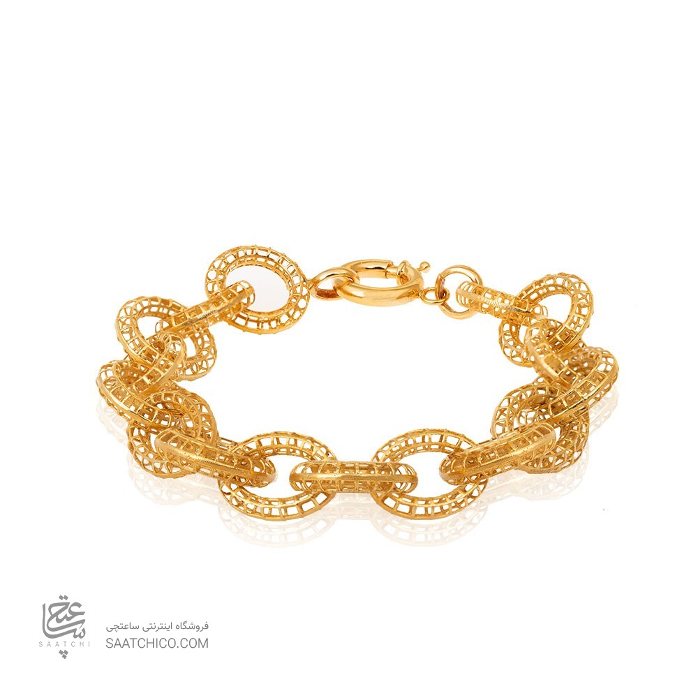 دستبند طلا طرح زنجیر فیوژن کد CB406