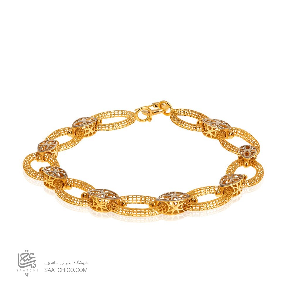 دستبند طلا طرح زنجیر فیوژن کد CB411