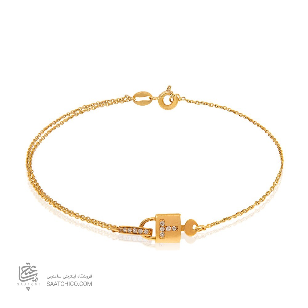 دستبند طلا زنانه طرح قفل تیفانی کد CB415