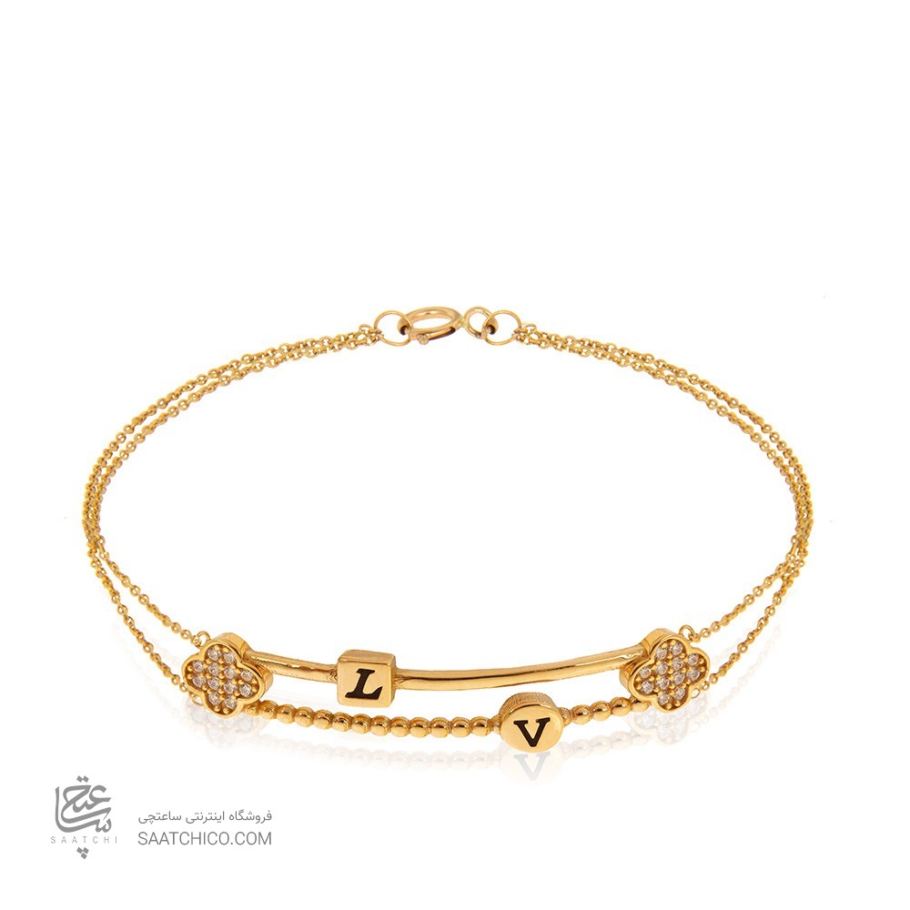 دستبند طلا زنانه طرح لویی ویتون کد CB400