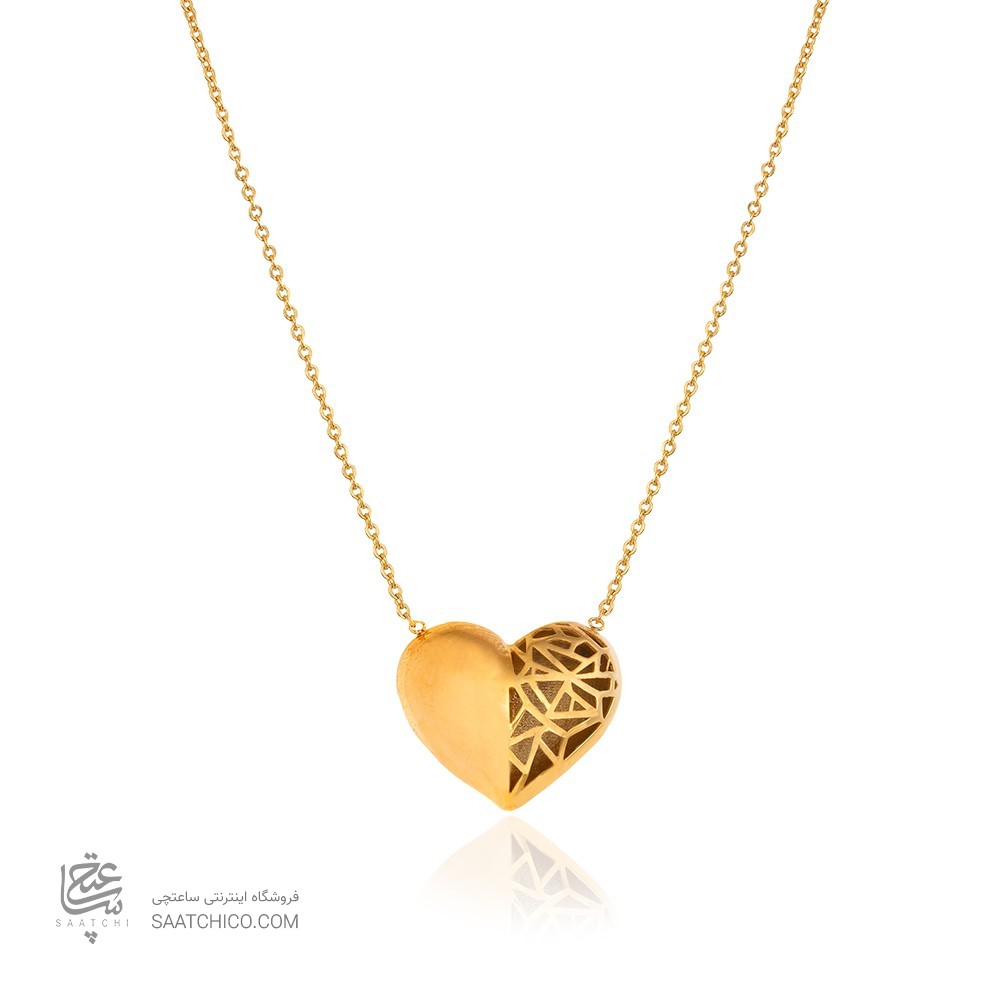 گردنبند طلا زنانه طرح قلب دو رو کد CN348