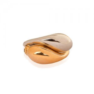انگشتر طلا زنانه طرح دلفینی دو رنگ کد CR492
