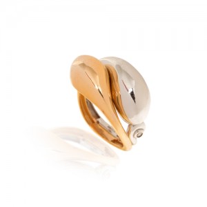 انگشتر طلا زنانه طرح دلفینی دو رنگ کد CR492