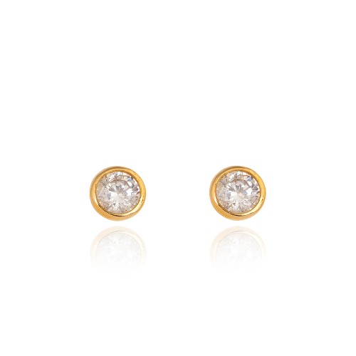 گوشواره طلا مدل تک نگین کد CE396