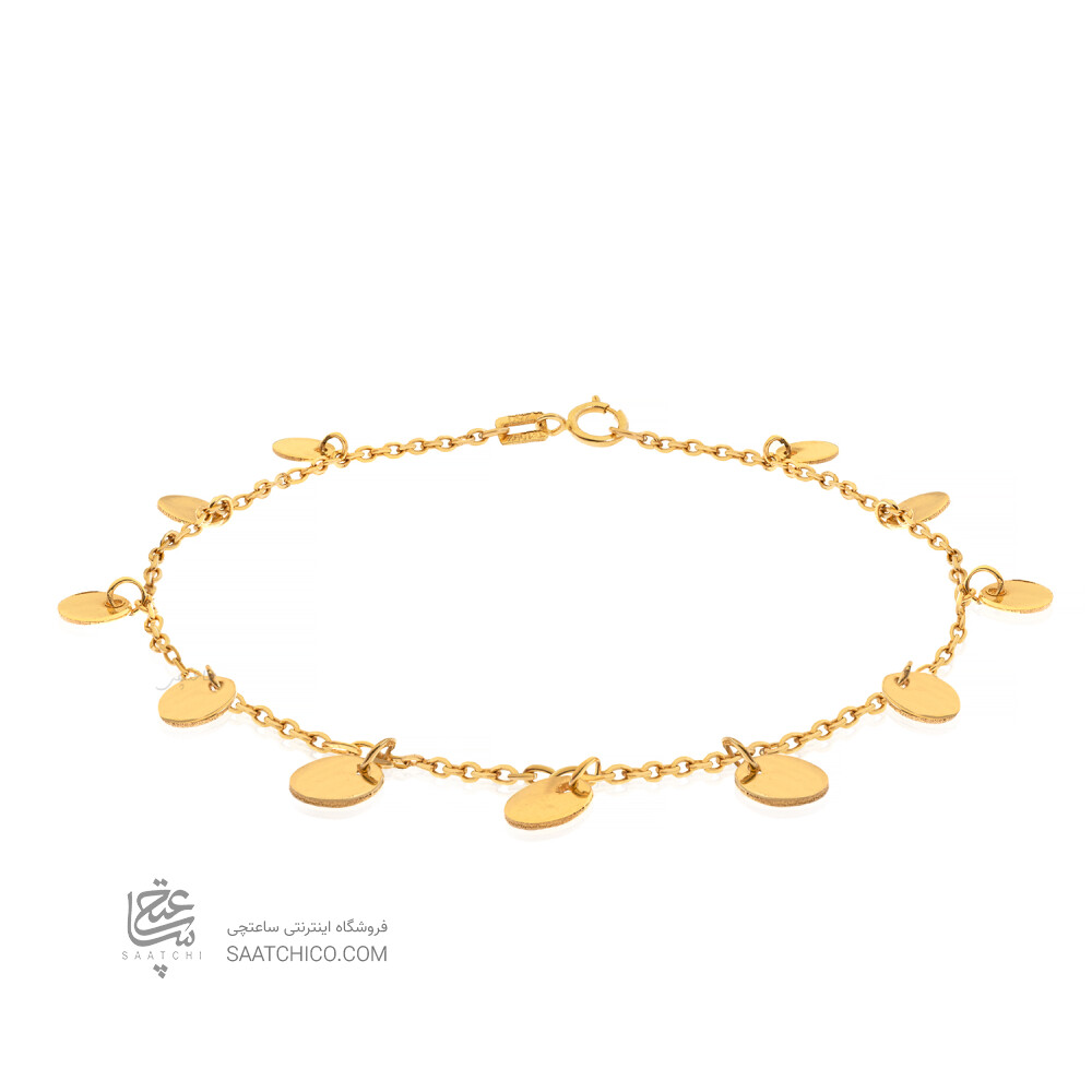 دستبند طلا زنانه طرح پولکی کد LB117