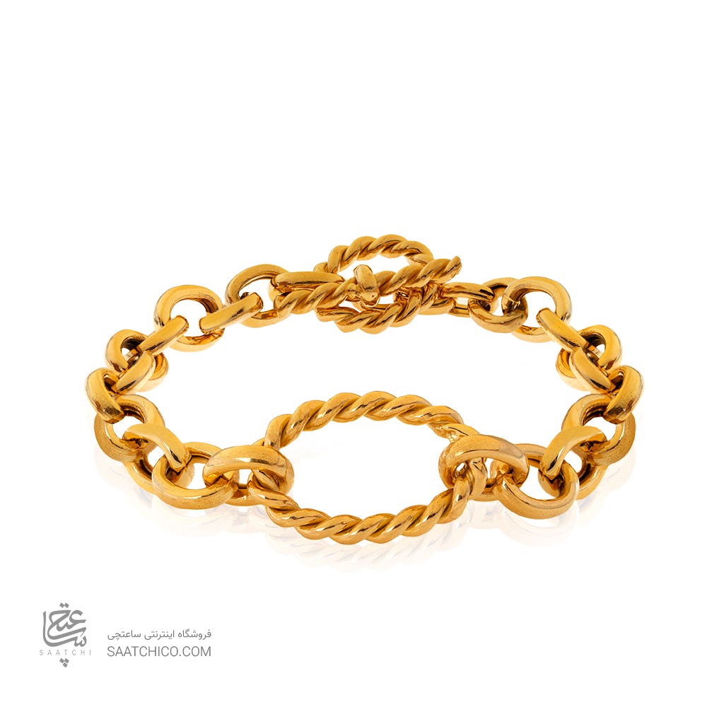 دستبند طلا طرح زنجیر دیوید یورمن با قفل تی کد CB428