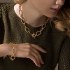 گردنبند طلا زنانه طرح زنجیر دیوید یورمن با قفل T کد CN452