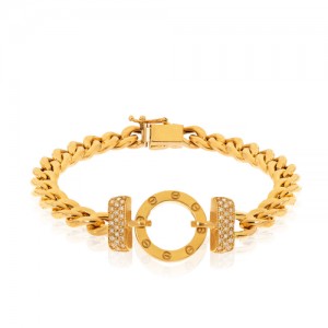 دستبند طلا با پلاک طرح LOVE کارتیر کد CB435