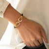 دستبند چرم زنانه با پلاک طلا طرح فرد کد XB812
